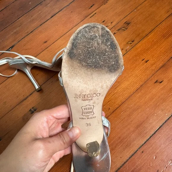 Jimmy Choo Silver Strappy Sandals 36EU - Picture 3 of 5